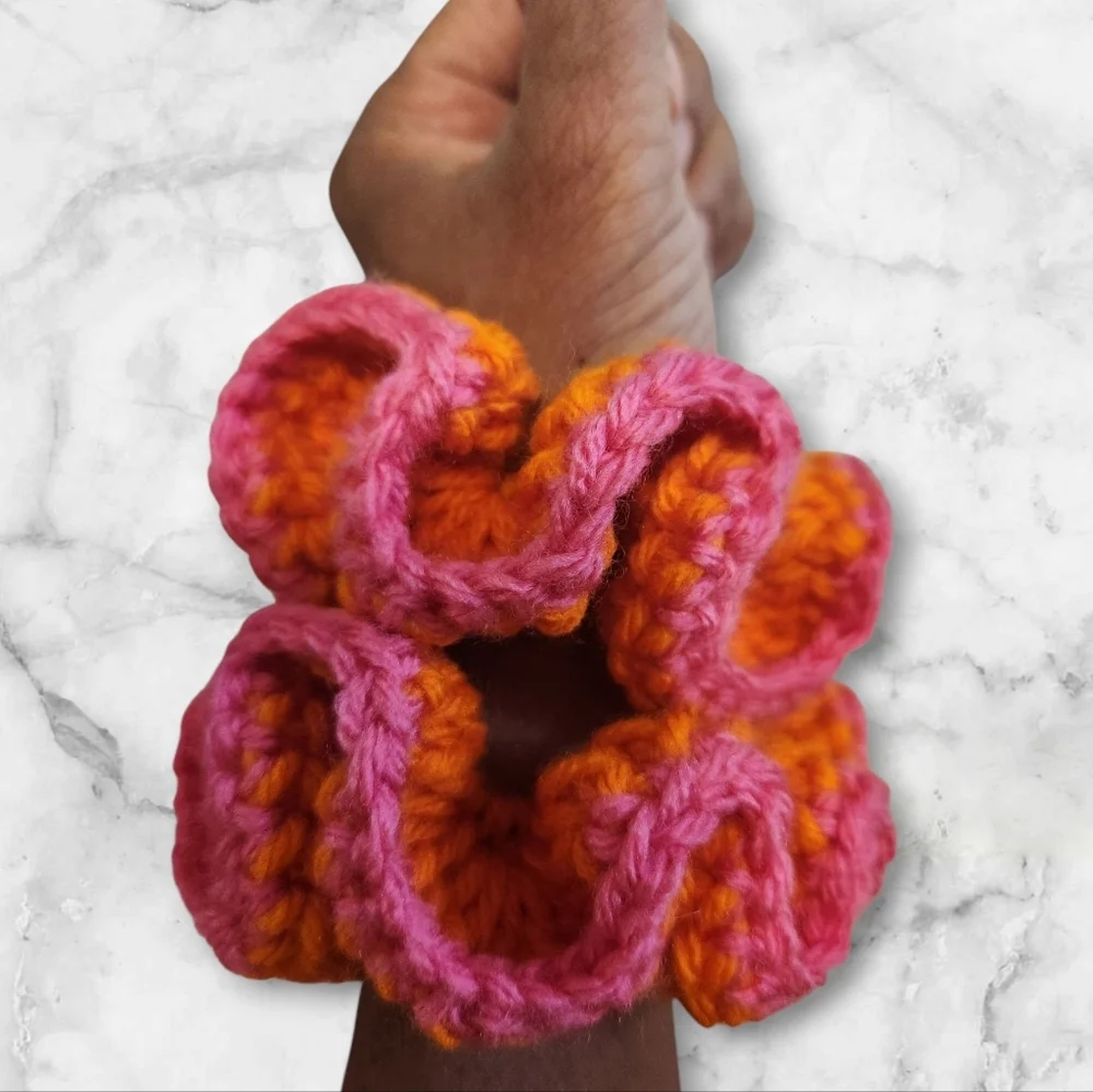Orange/Pink Scrunchies Set Of 2